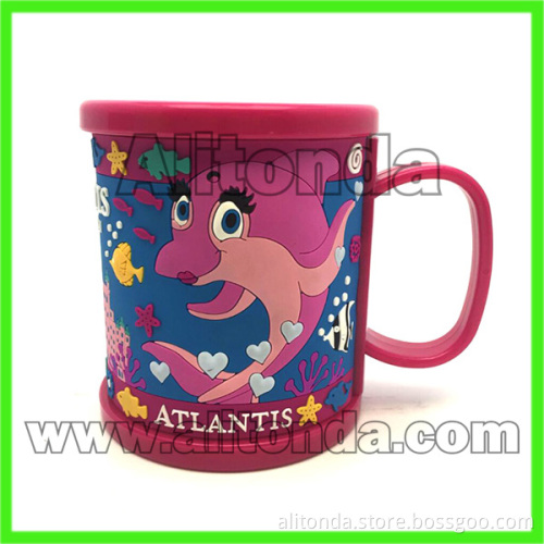 PVC mugs cartoon cute children mugs custom mugs for aquarium office travel agent promotional gifts